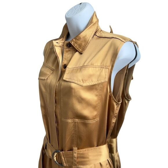 Banana Republic Golden Tan Silk Sleeveless Romper XS - Picture 4 of 9